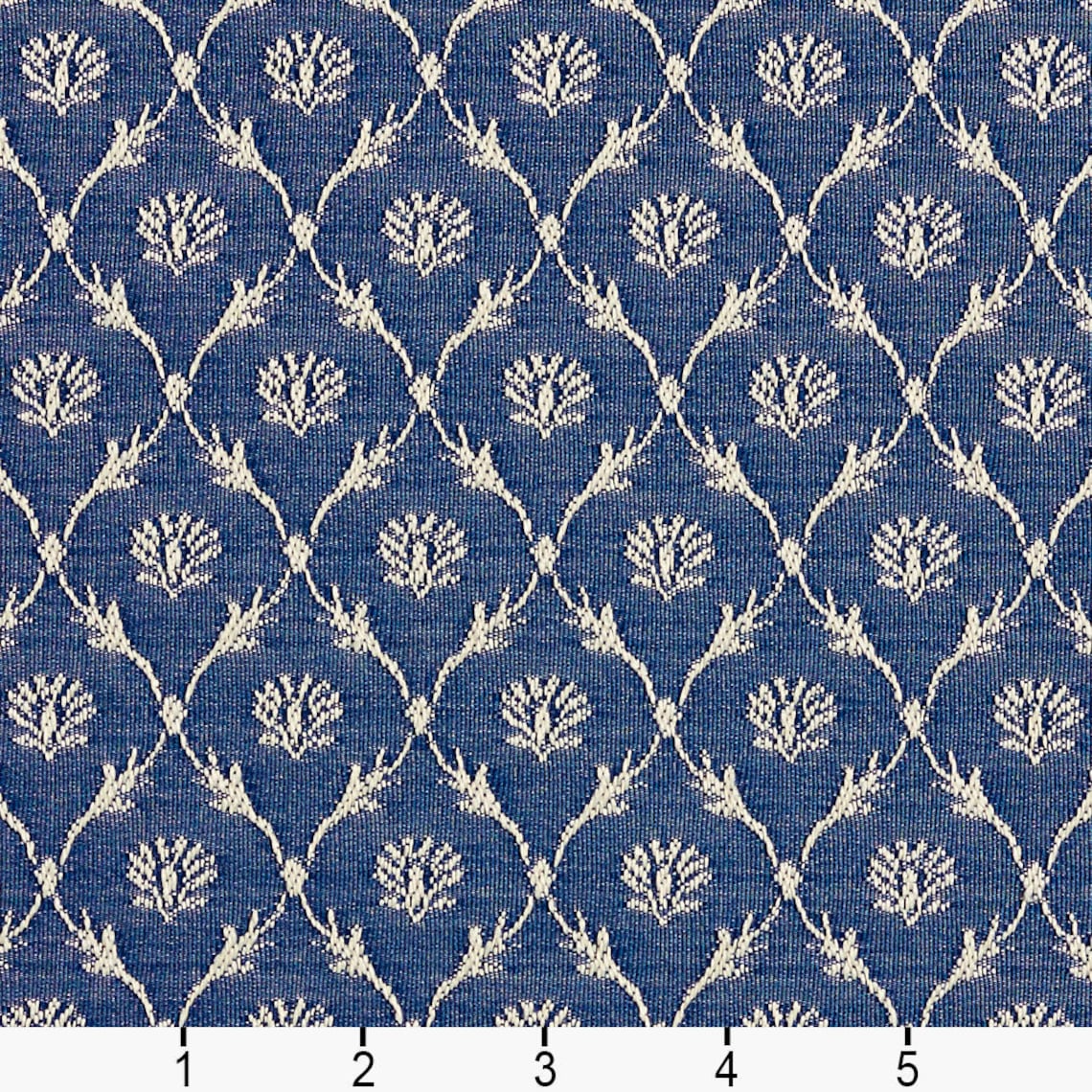 Blue Abstract Geometric Diamond Woven Pattern Upholstery Fabric by the ...