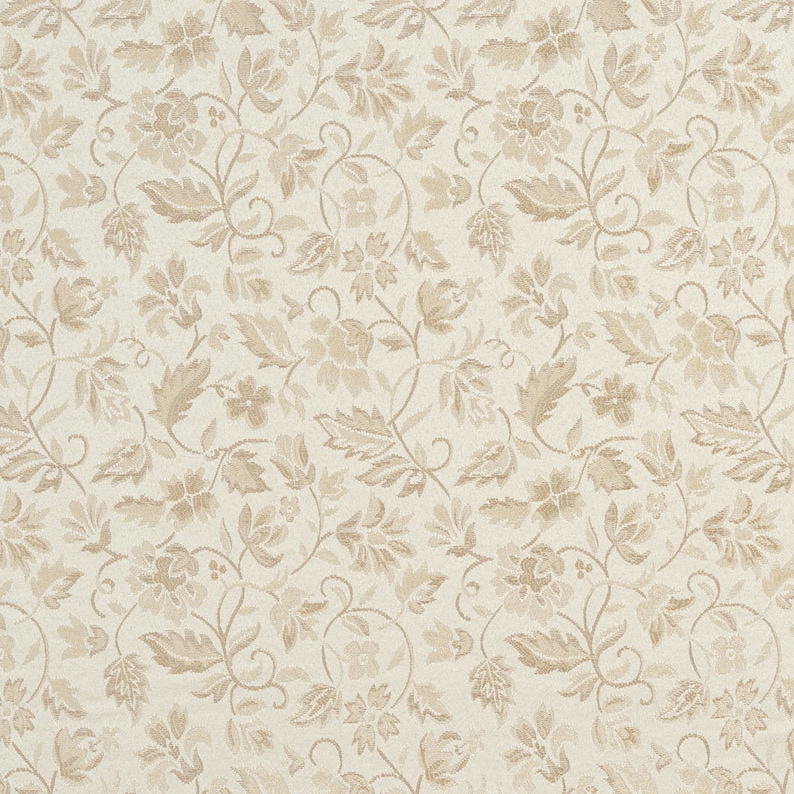 Pattern # E618 Floral Ivory And Silver Damask Upholstery And Window Treatment Fabric By The Yard
