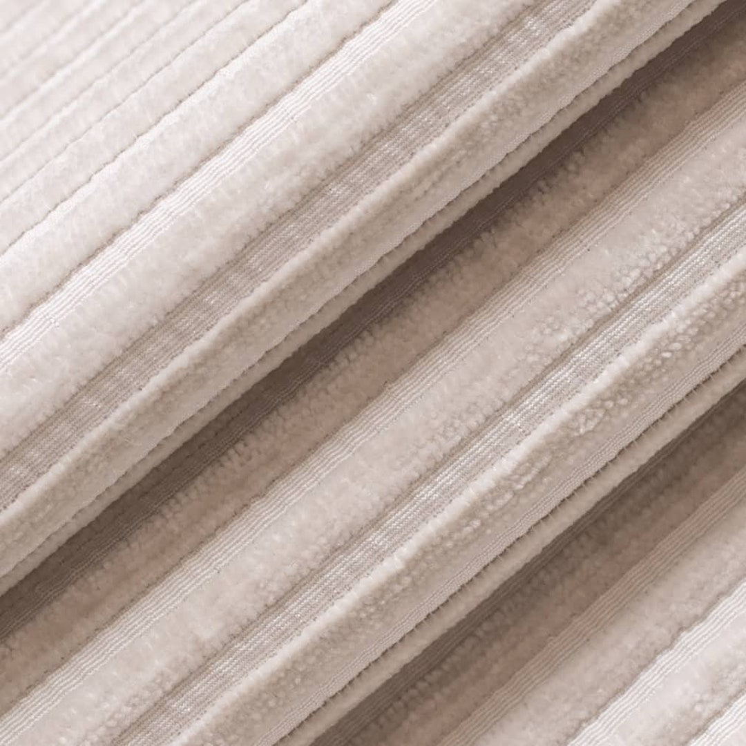 Ivory Striped Chenille Upholstery Fabric by the Yard - SKU: Roberto ...