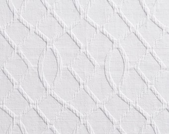 White Lattice Woven Contemporary Upholstery Fabric By The Yard | Pattern # B0030A