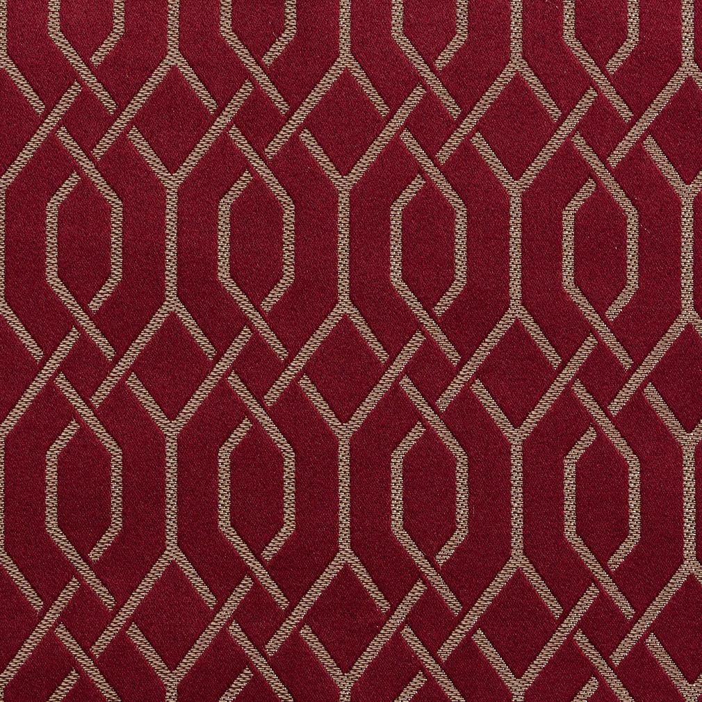 Red Abstract Geometric Woven Pattern Upholstery Fabric by the Yard ...