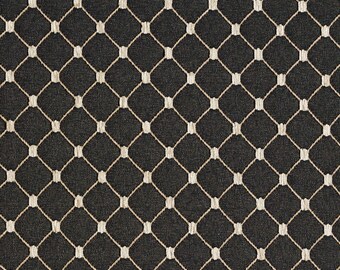 Black Diamond Jacquard Woven Upholstery Fabric By The Yard | Pattern # B651