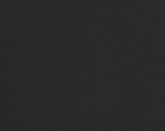 May include: A close-up of a black leather texture. The leather has a smooth, even surface with a subtle grain pattern.