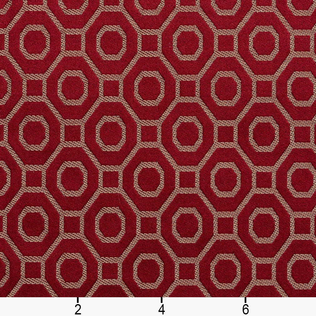 red-abstract-geometric-woven-pattern-upholstery-fabric-by-the-yard