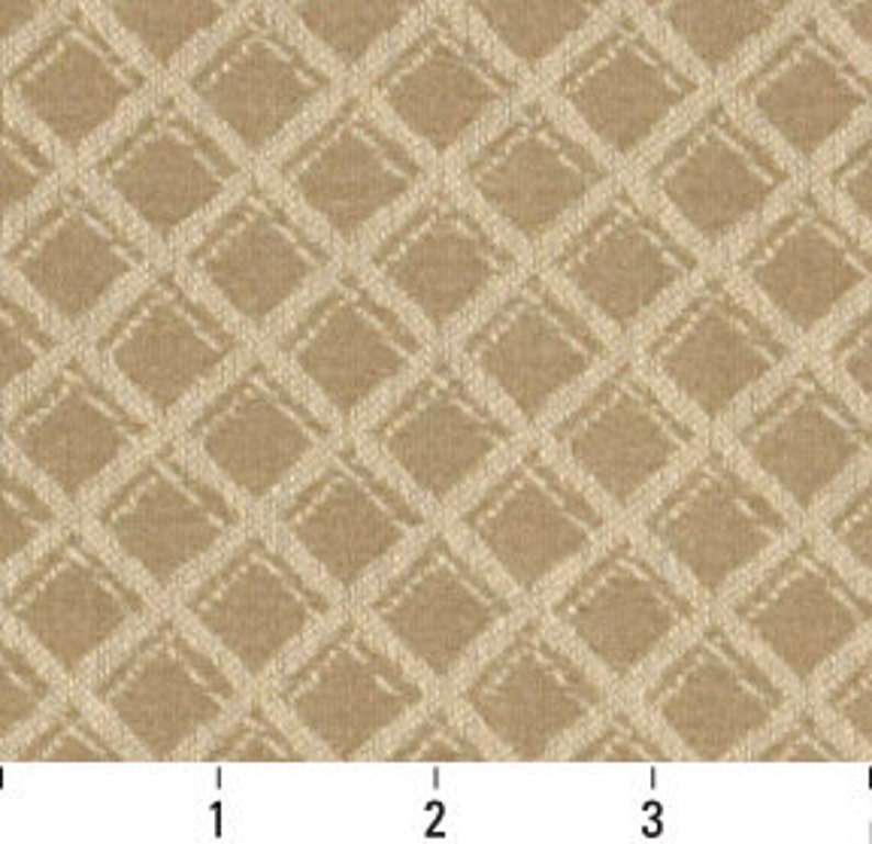 Pattern # A449 Beige Small Two Toned Diamond Upholstery Fabric By The Yard