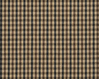 Brown and Black Small Scale Check Jacquard Upholstery Fabric By The Yard | Pattern # E817