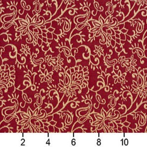 Red Contemporary Floral Jacquard Woven Upholstery Fabric By The Yard Pattern B607 image 3