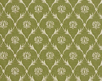 Light Green Floral Trellis Jacquard Woven Upholstery Fabric By The Yard | Pattern # B640