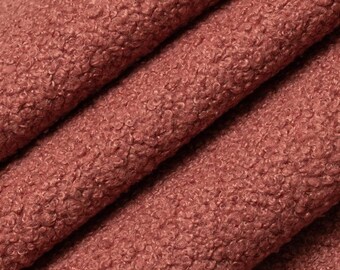 Orange Shearling Textured Upholstery Fabric by the Yard - SKU: Menlo Cinnabar