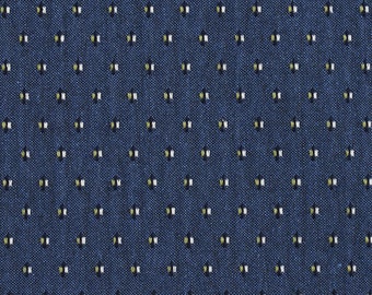 Dark Blue Ditsy Dots Jacquard Upholstery Fabric By The Yard | Pattern # E833