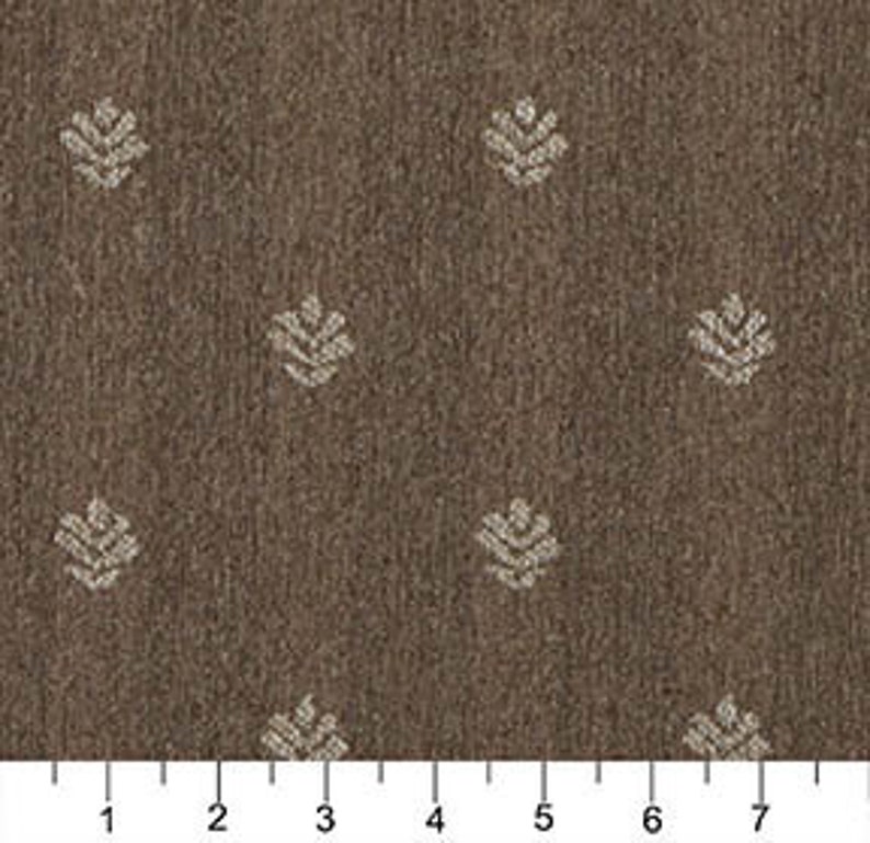 Two Toned Brown Leaves Country Style Upholstery Fabric by the Etsy