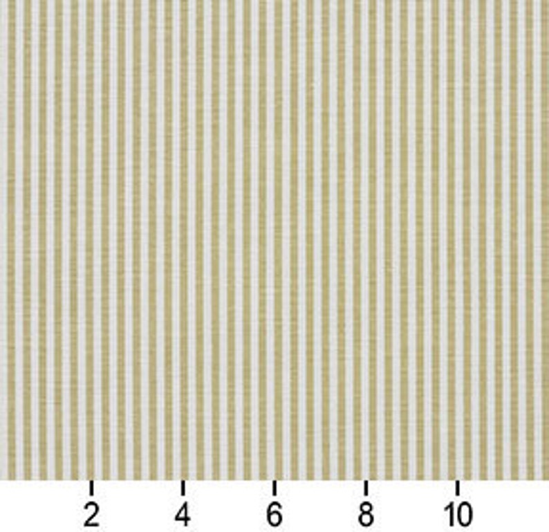Spring Green And White Ticking Stripes Cotton Heavy Duty Upholstery Fabric By The Yard Pattern # A567