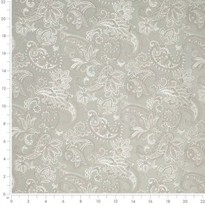 Grey Floral Paisley Woven Pattern Upholstery Fabric by the Yard SKU ...