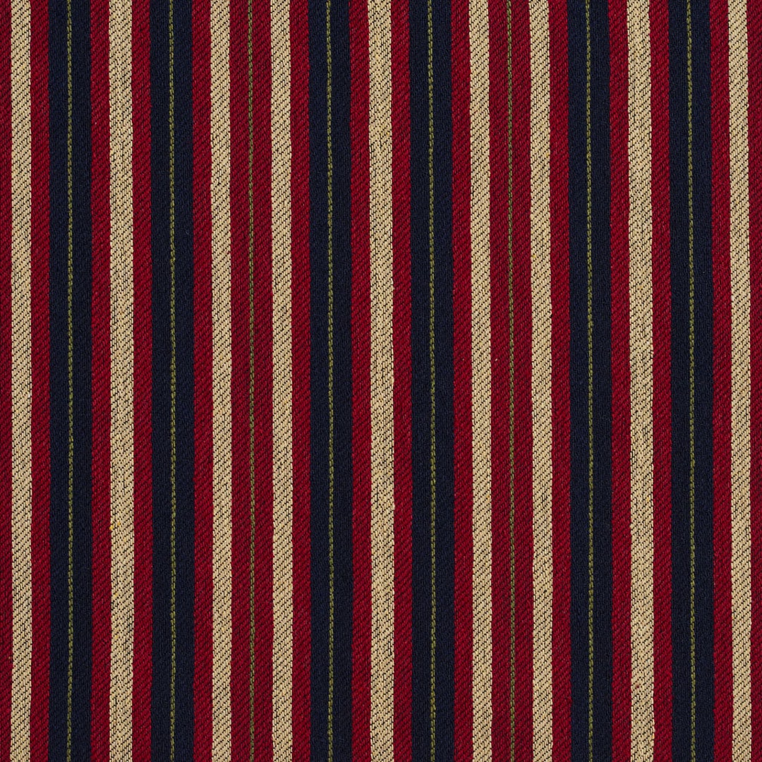 Red, Black and Gold Striped Jacquard Upholstery Fabric by the Yard