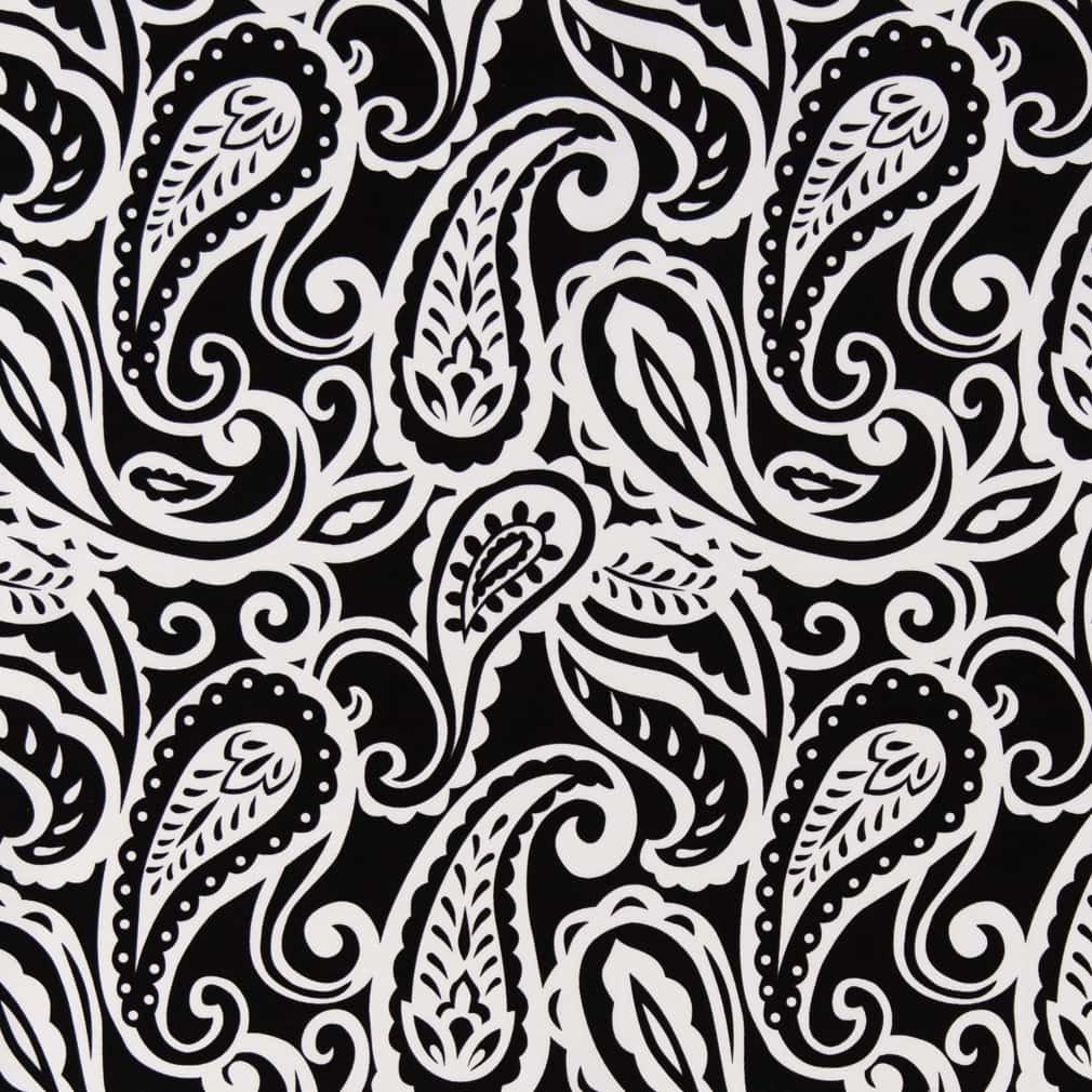 Black Stain Resistant Performance Pet Friendly Paisley Print
