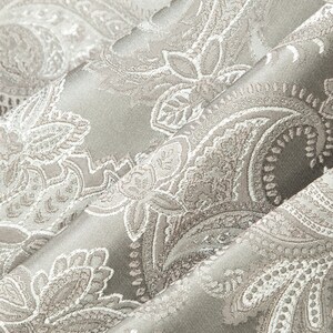 Grey Floral Paisley Woven Pattern Upholstery Fabric by the Yard SKU ...