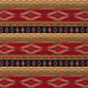 Red Abstract Global Southwest Woven Pattern Upholstery Fabric by the Yard - SKU: Henrick Sienna