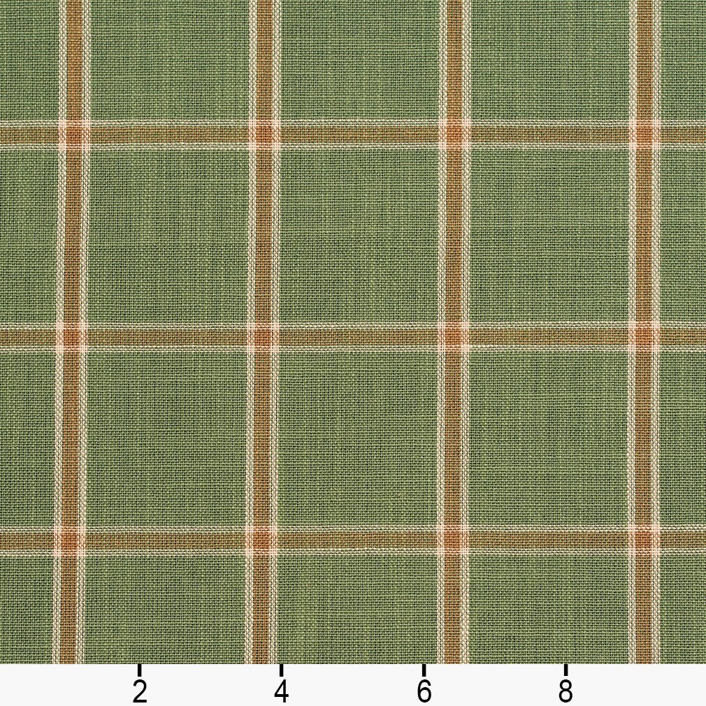 Green Plaid Linen Look Woven Pattern Upholstery Fabric by the Yard ...