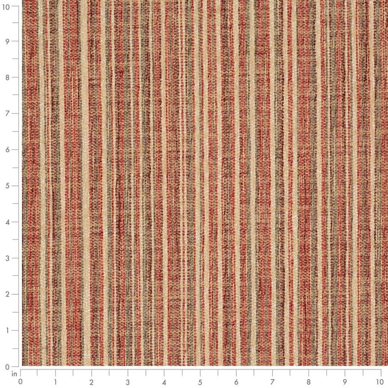 Red Stripe Woven Pattern Upholstery Fabric by the Yard - SKU: Equinox ...