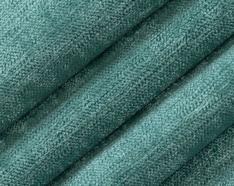 Aqua Velvet Upholstery Fabric by the Yard - SKU: Percey Caribe