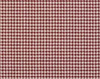 red and Off-White Classic Houndstooth Jacquard Upholstery Fabric By The Yard | Pattern # E856