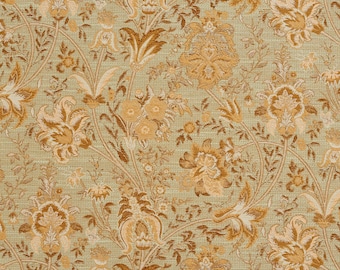 Green Floral Woven Pattern Upholstery Fabric by the Yard - SKU: Lucy Capri
