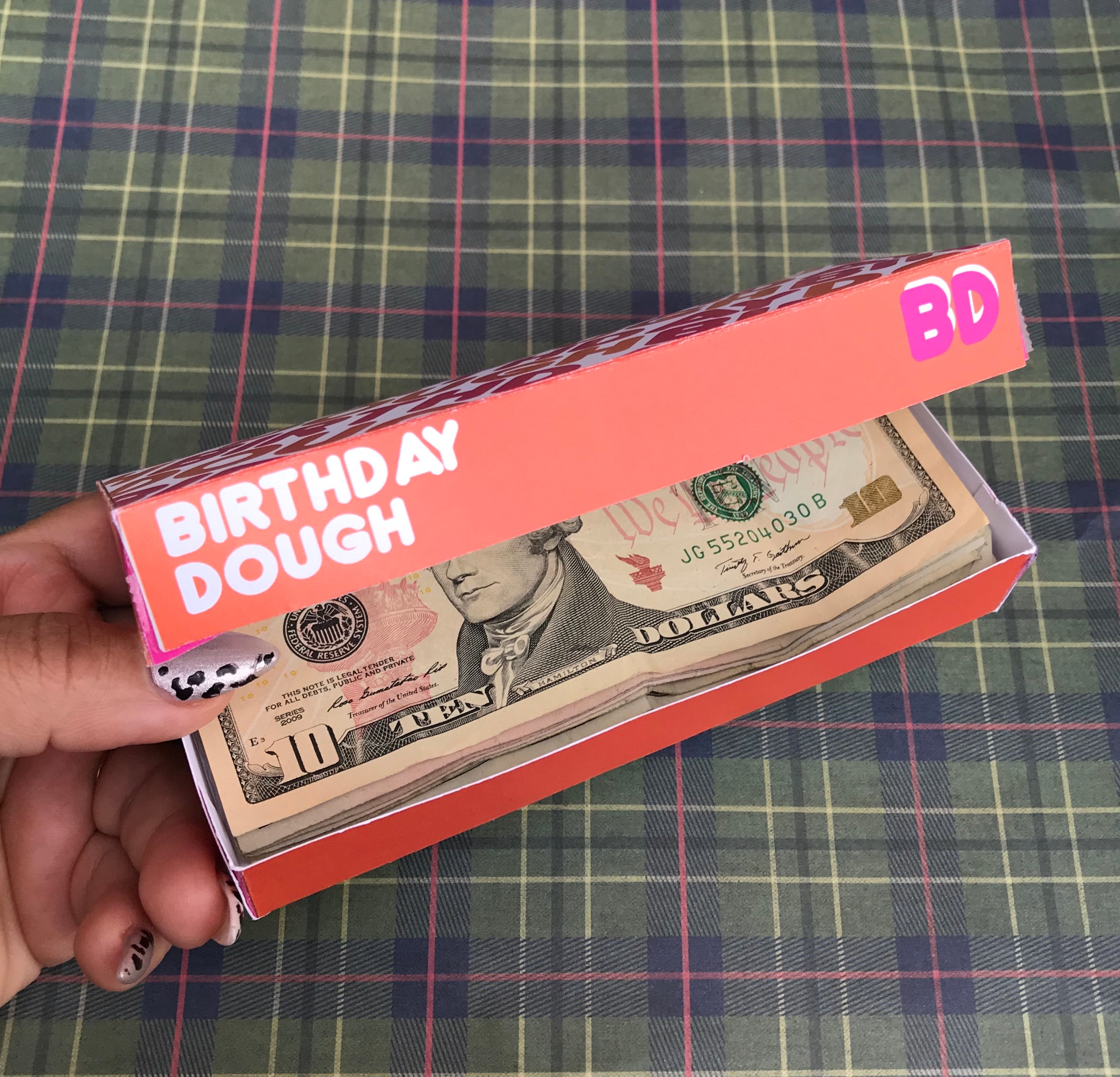 Mini Birthday Dough-nut Box Money Holder/ Gift Card