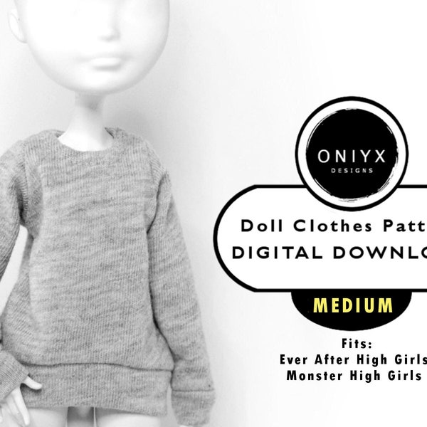 DIGITAL DOWNLOAD | Comfy Collection: Hi-low Sweater Pattern (for 1/6 Fashion Dolls)