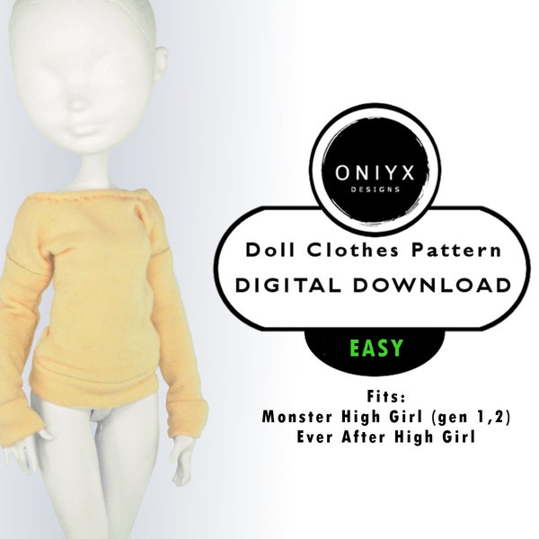 DIGITAL DOWNLOAD | Comfy Collection: Boatneck Sweater Pattern (for 1/6 Fashion Dolls)