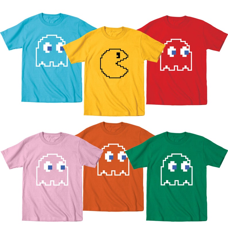 Ghost 8Bit Game Costume Man Funny Halloween 80s Group Set Soft YOUTH Tee T-Shirt