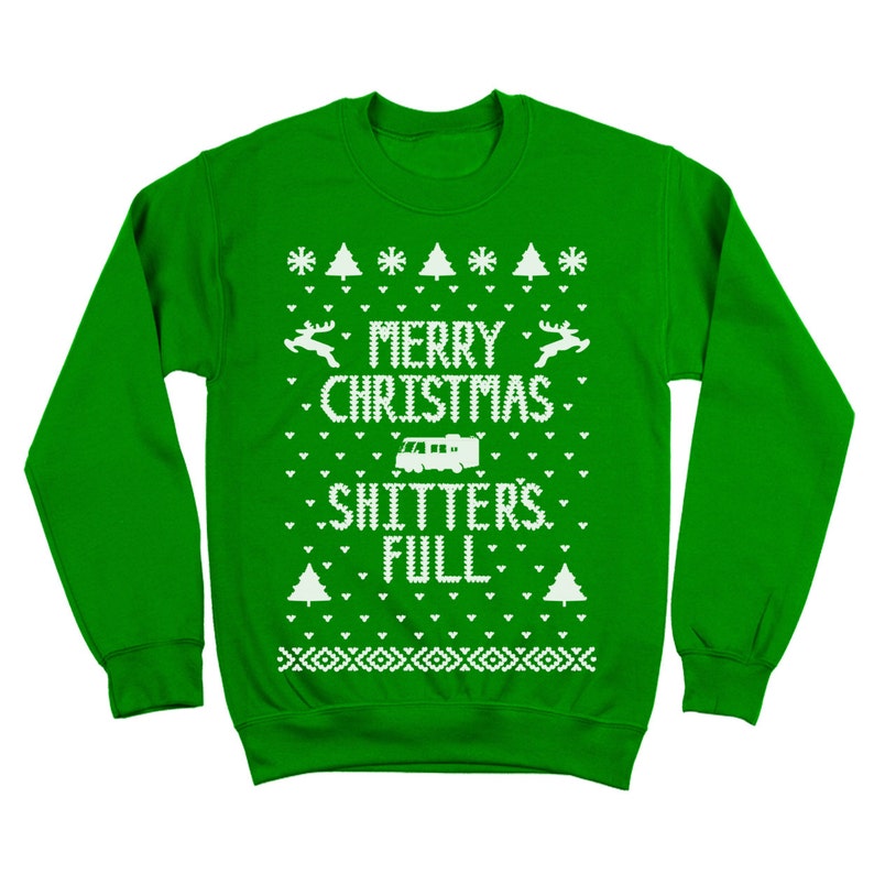 Mens Sh*tters Full Ugly Christmas Vacation Sweater Funny Griswold Movie T-shirt