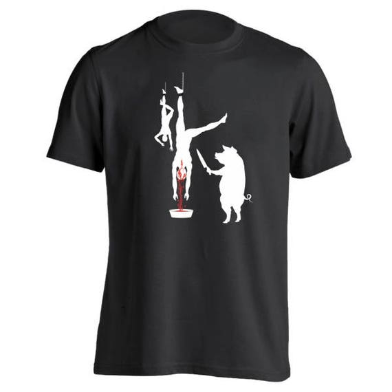 Pig Line Butcher Vegetarian Vegan Funny Humor Black Crewneck Sweatshirt