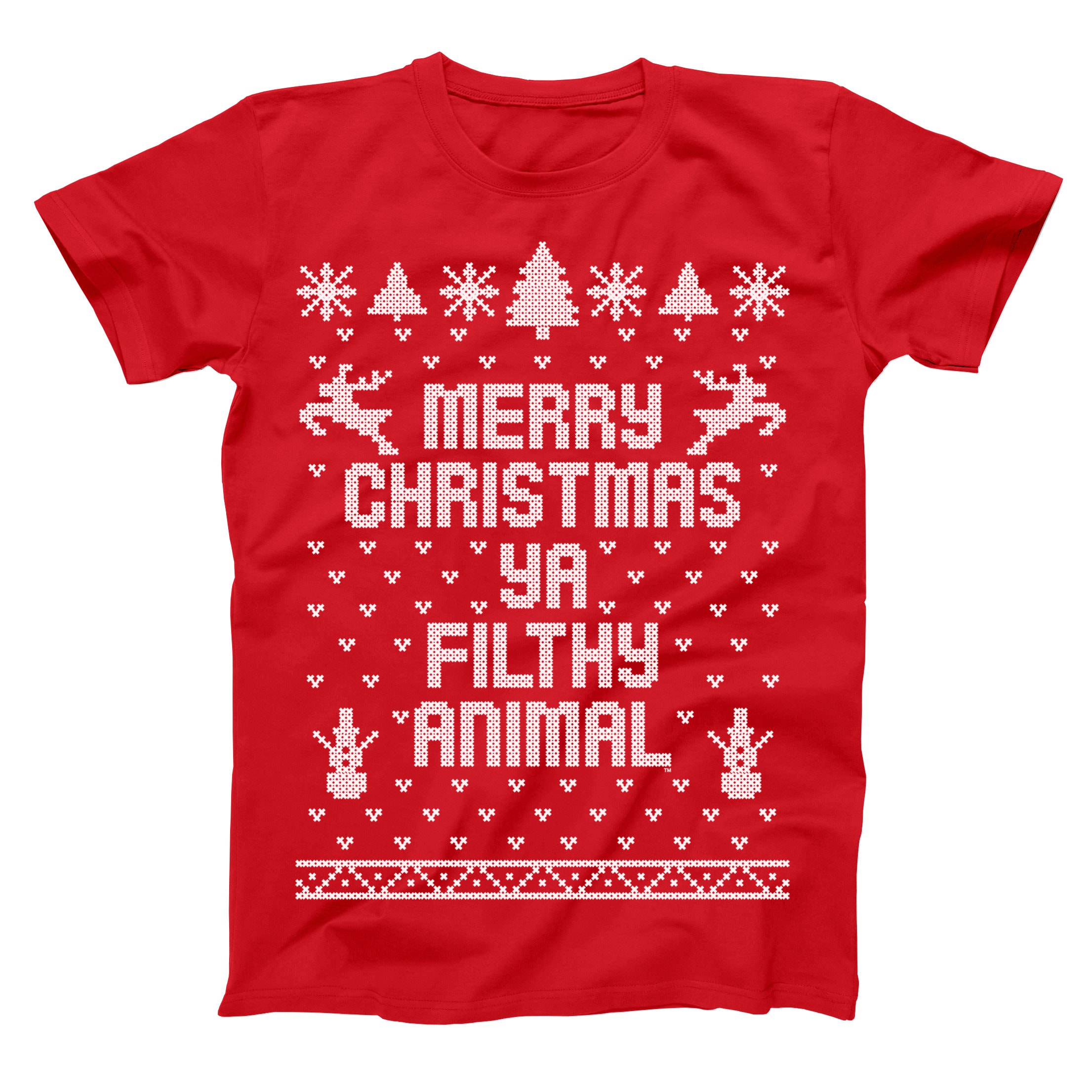 Merry Christmas Ya Filthy Animal Ugly Cute Forest Green Basic Men/'s T-Shirt