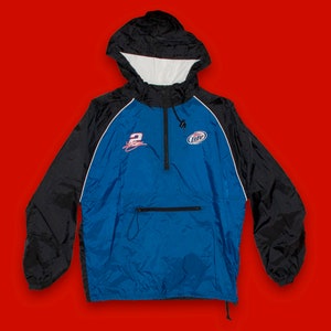 NASCAR Chaqueta Rompevientos Vintage 2000s Tamaño mediano M Miller Lite 2 Kurt BUSCH Jersey forrado con capucha Media cremallera Bordado Coche Equipo de carreras