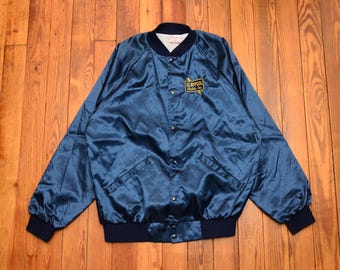 ジャケット・アウター 50s 60s satin versity jacket True Vintage 50s/60s Car Club Cali Chain Stitch Satin Jacket Size