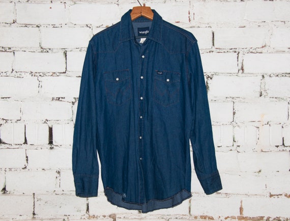 Vintage WRANGLER Denim Pearl Snap 