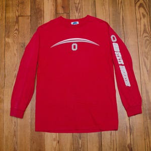 Vintage Ohio State Long Sleeve Shirt Size Medium Red NCAA VF Imagewear Brand OSU College Football Sports Graphic Tee Sportswear Streetwear
