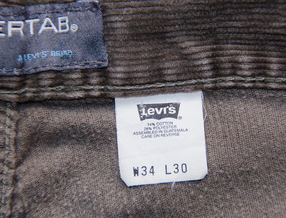 LEVIS Silvertab Corduroy Carpenter Pants Men Size 34x30 Brown 