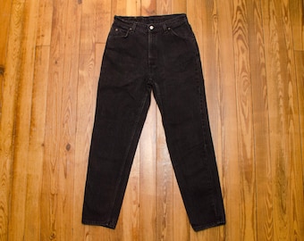 Vintage Levi's 912 Jeans, Women's Size 14, Black Denim, Slim Fit, Tapered Leg