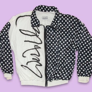 90s Vintage Polka Dot Windbreaker, William Serbin Graphic Jacket (Size Large) image 3