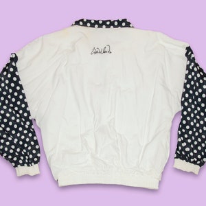 90s Vintage Polka Dot Windbreaker, William Serbin Graphic Jacket (Size Large) image 2