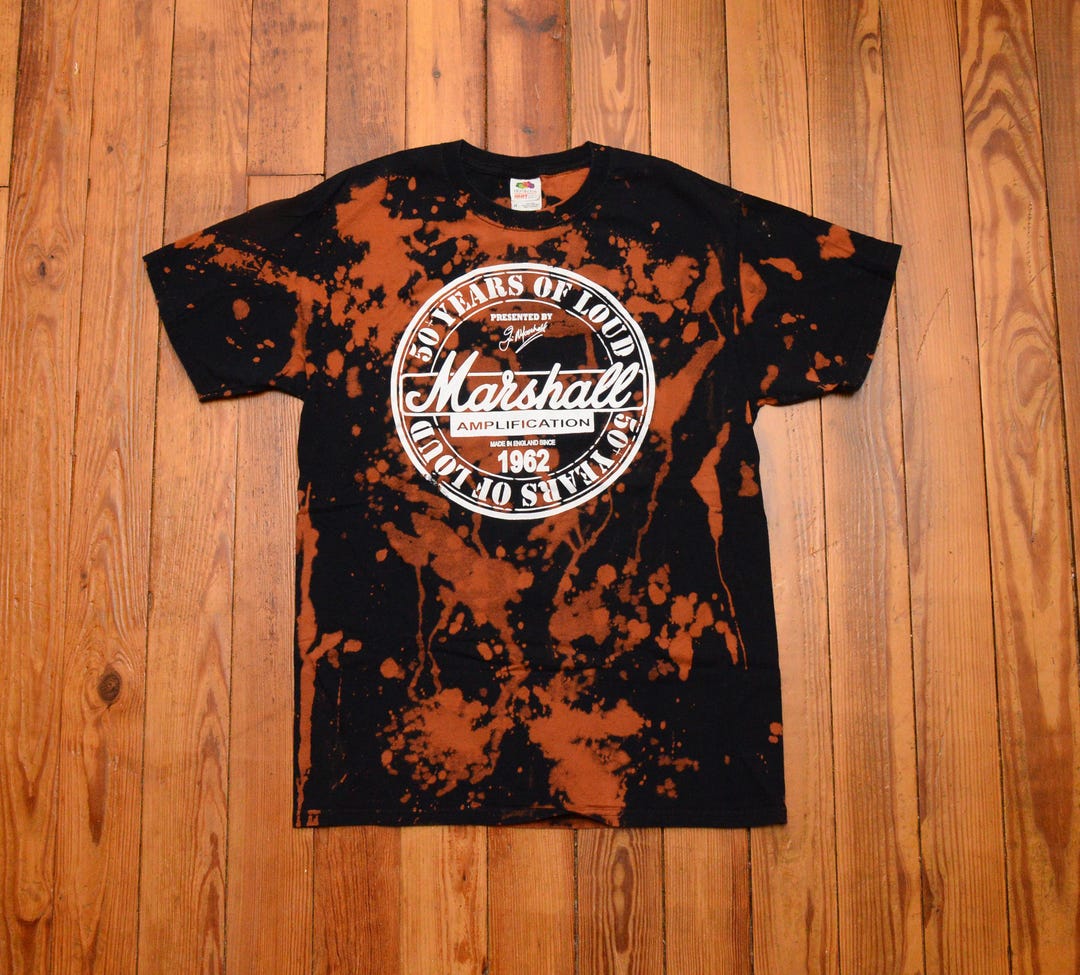 Marshall Amps Shirt Size Medium Fruit Of The Loom Black Custom Bleach marshall-amps-shirt-size-medium-fruit-of-the-loom-black-custom-bleach