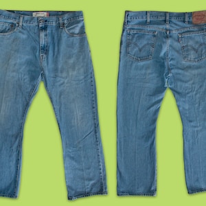00s Vintage LEVIS 517 Jeans Bootcut Mens 36x30 Red Tab Medium Wash Denim 100% Cotton 2000s Style Streetwear Y2K