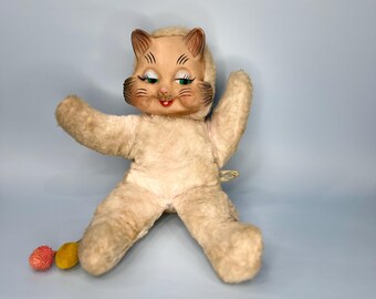 Knickerbocker ニッカーボッカーKitty猫テディベア Vintage Rubber Face Cat Knickerbocker Animals of Distinction