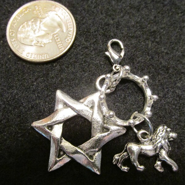 Charm set with Star of David, Lion of Judah & Crown
