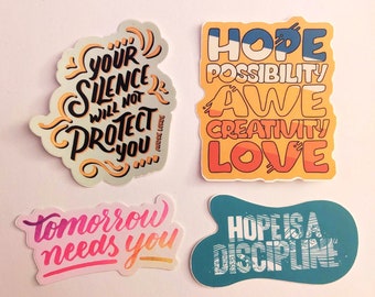 Inspiration Sticker Bundle! Audre Lorde Mariame Kaba Resilience Mental Health Hope Activism Affirmations
