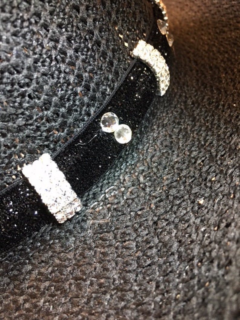 Swarovski Crystal/Rhinestone Cowboy Hat Band Black Etsy