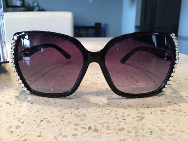 1 Swarovski Crystal Sunglasses Curved Frame with crystals Etsy