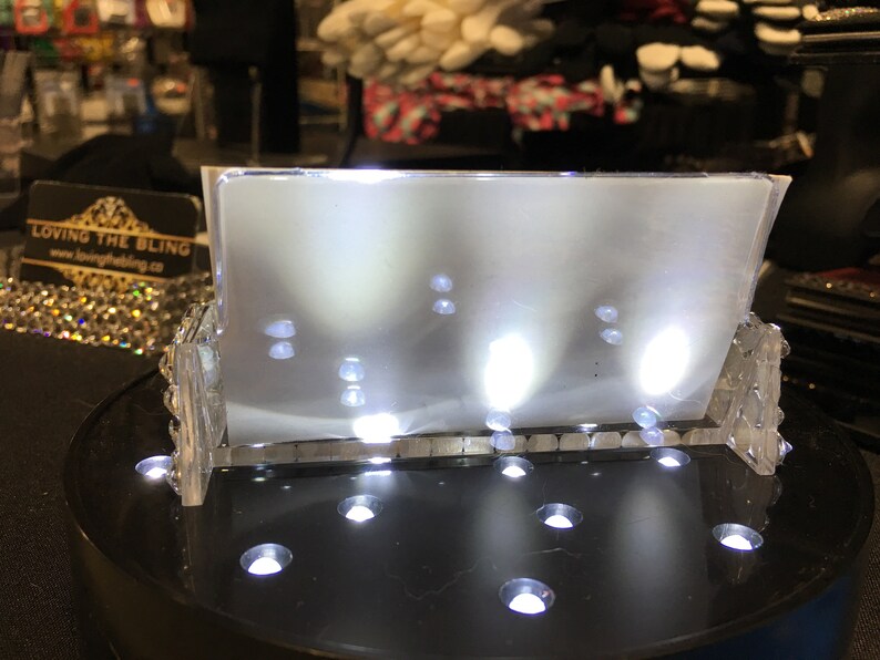 Swarovski Crystal Desk Clear Acrylic Card Holder With Single Etsy