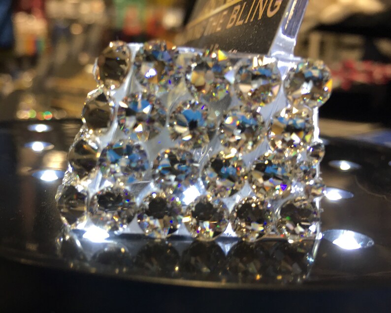 Swarovski Crystal Desk Clear Acrylic Card Holder With Single Etsy